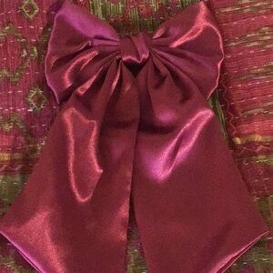 New Anthropologie Pink Satin Bow HAIR BOW FRENCH CLIP